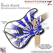 Rising Sun Blue WraptorSkinz Skin fits Rock Band Stratocaster Guitar for Nintendo Wii, XBOX 360, PS2 & PS3 (GUITAR NOT INCLUDED)