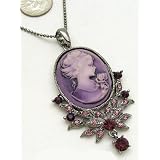 AntiqueDesignPurpleAmethystCameoPendantNecklaceJewelry