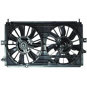 00-03 CHEVY IMPALA (W/ HEAVY DUTY TYPE) / 00-03 CHEVY MONTE CARLO (W/ HEAVY DUTY TYPE) AC CONDENSER + RADIATOR COOLING FAN (W/ SHROUD, W/ MOTOR) (DUAL FUNCTION) 01 02 2000 2001 2002 2003