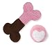 Hip Doggie Organic Cotton Crochet Dental Dog Toy Set, Pink Bone and Pink Ball Set
