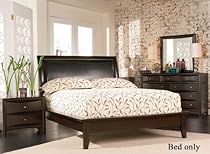 Hot Sale Cappuccino Platform Queen Size Bed with Beautiful Cappuccino Finish