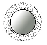 Ashton Sutton Wall Mirror, Round Wrought Iron