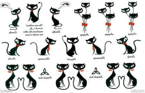 Newly Designed Waterproof Tattoo Sticker for Women for Sweethearts (Lovely Little Cats)