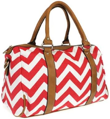NEW Fashion BAG 3am Pp 5791 Chevron Fabric Satchel Red - Swt