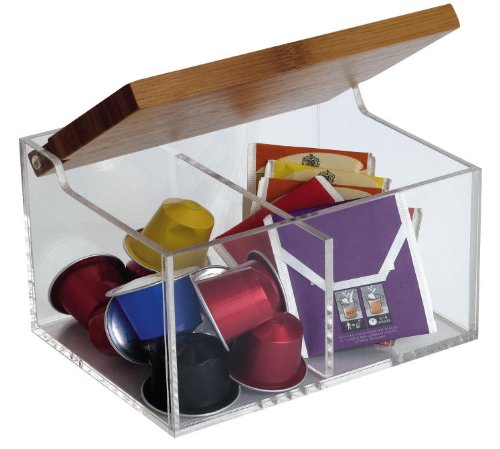 TEE- & KAPSELSPENDER BOX AUS ACRYL MIT DECKEL 