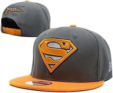 YILI Unisex Superman Adjustable Snapback Cartoon Hip Hop Hats Sport Baseball Caps-Orange