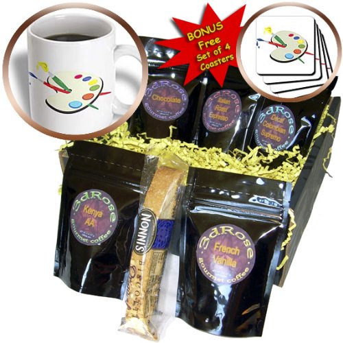 TNMGraphics School - Artist Pallete and Brushes - Coffee Gift Baskets - Coffee Gift Basket (cgb_124238_1)
