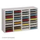 Safco Products 9424GR Wood Adjustable Literature Organizer, 36 Compartment, Gray