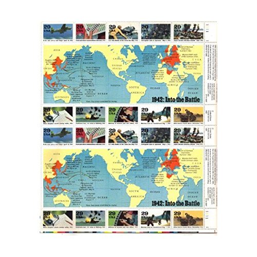 1942 WWII Into the Battle Sheet Collectible Stamp Sheet