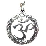 Aum Om Pendant Buddhist Buddhism Hindu Jewelry Sterling Silver