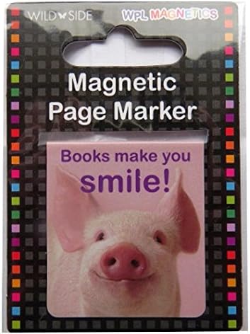 Magnetic Page Book Marks - 2 Pack - Smiling Pig - by Wildside
