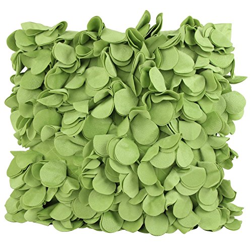 Puredown Plush Decorative Pillow Covers Hand Made Pillowcase Patels Square 18X18 inch Green