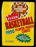 1990 Fleer NBA All Star Fifth Anniversary Edition Basketball Cards Unopened Hobby Pack (15 cards per pack)