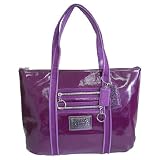 Coach Poppy Patent Glam Shoulder Book Bag Purse Tote 13836 Amethyst Purple