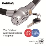 Kabrus Alarmed Cable Lock for Securing Bike Bicycle Garden Gates Motorbike Bicycles Motorcycle Scooter Motorbike accessories / Secure Motorbike helmets with Alarm Coil Lock / Motorcycle spares / Bike Accessories