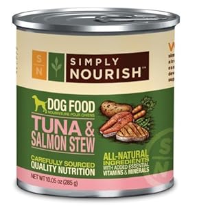 Simply Nourish Tuna & Salmon Stew 10.05 Ounces Grain Free Dog Food (Pack of 12) Simply Nourish Tuna & Salmon Stew 10.05 Ounces Grain Free Dog Food (Pack of 12)