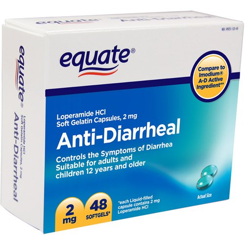 Equate - Anti-Diarrheal, Loperamide 2 mg, 48 Softgels (Compare to Imodium)
