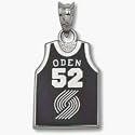 Greg Oden Portland Trail Blazers "Oden 52" 5/8" Enamel Jersey Pendant - Sterling Silver Jewelry