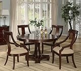 IMAGE OF 5pc Casual Dining Table & Chairs Set Deep Cherry Finish