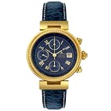 Jacques Lemans Mens 861S-ABR06C Classic Gold-Plated Blue Alligator Strap Watch by Jacques Lemans