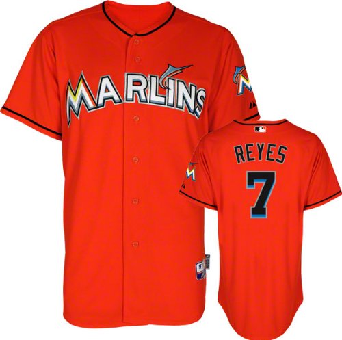 Jose Reyes Jersey: Adult Majestic Alternate Fire Red Miami Marlins Cool Baseâ