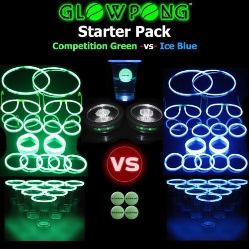 GLOWPONG Starter Pack - Competition Green vs Ice Blue by USglow