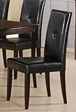 Set of 2 Parson Dining Chairs with Button Tufted Black Bycast
