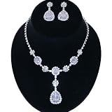 Bridal Jewelry Set Crystal Rhinestone Cabochon Y Drop W