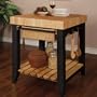 Powell Color Story Black Butcher Block Kitchen Island
