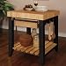 Powell Color Story Black Butcher Block Kitchen Island