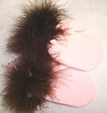 Imported One Size Pink Magic Mitten Trimmed with Brown Marabou for Infants Ages 0-2 Years