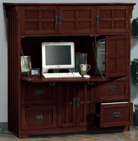 Craftsman 60 w Deluxe Office Center, 62 Hx60 W, MACINTOSH OAK