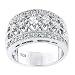 Solid Sterling Silver Cubic Zirconia Rhodium Plated Antique Style Ring