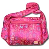 Purple Flowers Silk Boutique Diaper Bag