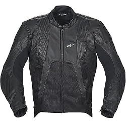 Alpinestars Alloy Men's Leather Street Bike Motorcycle Jacket - Black