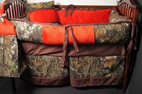 Custom Made Baby Crib Bedding Mossy Oak break up camo red mink