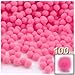 The Crafts Outlet 100-Piece Multi Purpose Pom Poms, Acrylic, 7mm/0.28-inch, Round, Neon Pink