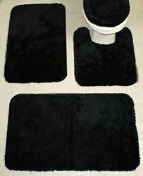 Royale Black Plush Toilet Lid Cover