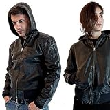 Ark Hoody Reworked Vintage Leather Jacket - Ark Unisex 34 Chest