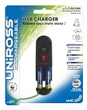 Uniross USB Charger + 2 x AAA 1000mAh Performance Batteries