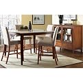 6 Pc Gathering Table Set with Server - Antique Oak/ Sunset Beige