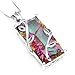 Jewelrypalace Women's 16ct Natural Rainbow Mystic Topaz Pendant 925 Sterling Silver Necklace 18