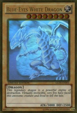 Yu-Gi-Oh! - Blue-Eyes White Dragon (GLD5-EN001) - Gold Series: Haunted Mine - Limited Edition - Ghost/Gold Hybrid Rare On Sale
