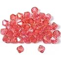 40 Rose Bicone Swarovski Crystal Beads Beading 5301 4mm