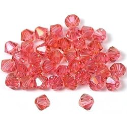 40 Rose Bicone Swarovski Crystal Beads Beading 5301 4mm