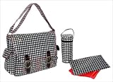 Coated Double Buckle Bag Check Red