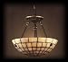 Mosaic Quartz Stone 3 Light Dome Chandelier Dark Antique Brass Finish 15 x 13