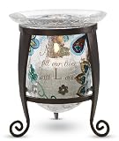 Pavilion Gift Company Perfectly Paisley 4-3/4-Inch Crackled Glass with Metal Stand, Mother
