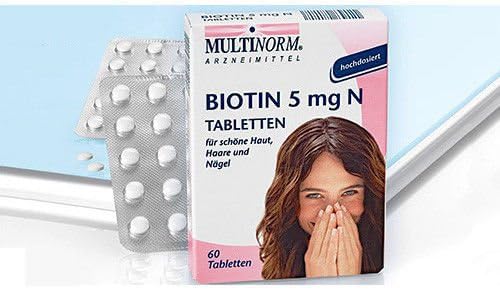 60 Tablets Biotin 5000 Vitamin B7 Healthy Hair Skin Nails 5000 mcg