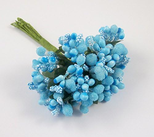 2*24pcs Artificial Flower Glasses with Beads Flowers /Wedding /Decorative Flower (Blue)